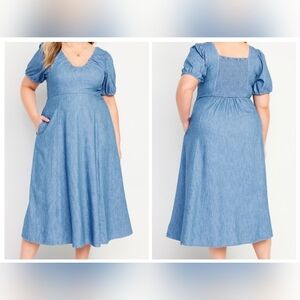 EUC Chambray Midi Dress